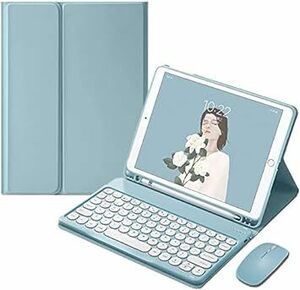 iPad 10 キーボードケース マウス付き 可愛い iPad 第10世代 2022 Bluetooth キーボード 丸型キー 2