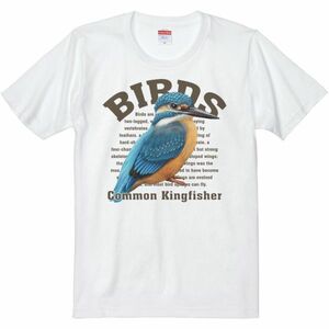 カワセミ（鳥シリーズ）/半袖Ｔシャツ/メンズM/白・新品・メール便 送料無料