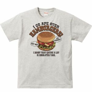 ハンバーガー大好き！/半袖Ｔシャツ/メンズS/杢・新品・メール便 送料無料