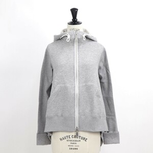 サカイ sacai スウェット パーカー 20 04862 376 レディース グレー フーディー フード 裾広がり 新品 376 1