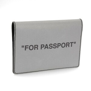 【新品】オフホワイト パスポートケース OMNC010R20G82038 シルバー×ブラック ONESIZE