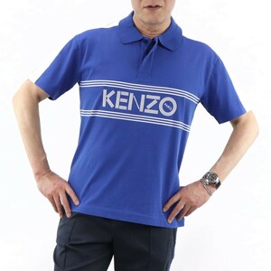 【新品】ケンゾー ポロシャツ F955PO0384BD ブルー ボーダーライン KENZO 74 M