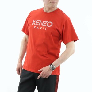 【新品】ケンゾー Tシャツ 半袖 F955TS0924SG レッド 刺繍 ロゴ KENZO 21 XL