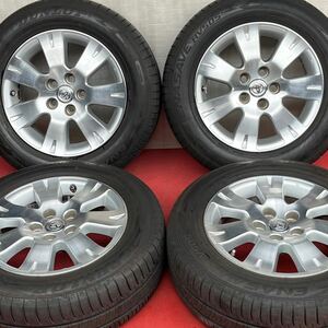 70%溝有。TOYOTA トヨタ アルファード 10系 純正 16インチ×6.5JJ +39 PCD114.3 5穴 DUNLOP 205/65R16ラジアル4本。22年式タイヤ。