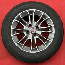 70%溝有。FIAT Punto Evo純正ホイール 15インチ×6J +43 4H-PCD100 BRIDGESTONE/ECOPIA NH200C 185/65R15ラジアルタイヤ付き4本。22年式。_画像2