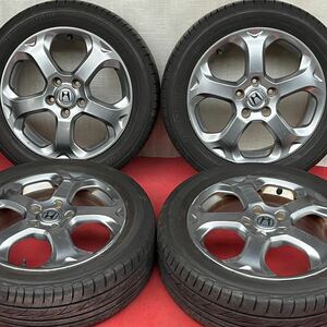 70%溝有。ENKEI製。HONDA ホンダ ストリーム RN6~9 RSZ 純正 ホイール17インチ×6J PCD114.3 5穴 +55 BRIDGESTONE 205/55R17ラジアル4本。