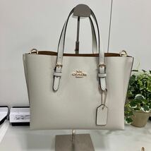 COACH コーチ 2WAY レザー バッグ C4084 アイボリー 未使用保管品_画像1