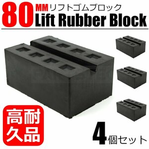 自動車整備 リフトブロック ゴム パッド 80mm 4個セット 超高耐久 タイヤ交換 溝付 リフトパッド ラバーパッド ジャッキパッド /20-141x4