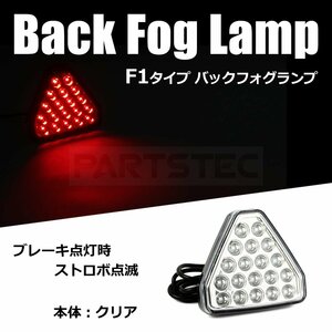 F1風 バックランプ フォグランプ LED 19連 レンズ クリア 白 バックフォグ リア ブレーキ ポジション 点滅 常時点灯 汎用 /147-28