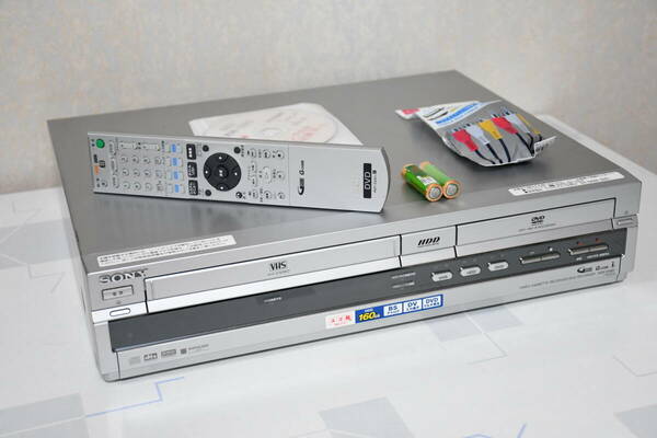 送料無料◆整備済み美品◆SONY RDR-VH85 スゴ録 VHS一体型HDD内蔵DVDレコーダー◆VHS⇒DVDダビング良好 純正リモコン/取説付◆