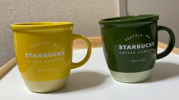 スターバックス マグバイカラー355ml イエロー&グリーン ペアマグカップ