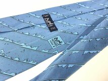 HERMES エルメス ネクタイ シルク 100％ 水色 青 赤 柄 3点 セット 箱付き メンズ ビジネス スーツ_画像3
