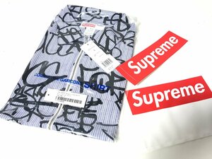 未使用 SUPREME×COMME des GARCONS SHIRT Graphic グラフィック ジップアップ シャツ S1FW18 Sサイズ ステッカー 袋