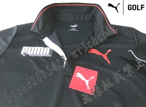 # новый товар [PUMA GOLF] Puma Golf . пот скорость . материалы вышивка BIG Logo рубашка-поло с коротким рукавом #BK/XL