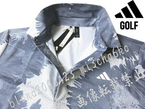 # новый товар [adidas GOLF] Adidas Golf Large цветок рисунок ...& "дышит" рубашка-поло с коротким рукавом #WN/XL