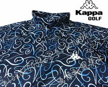 ■新品【Kappa GOLF】カッパゴルフ 吸汗速乾 抗菌防臭 全体デザイン ストレッチ モックネック半袖シャツ■NV/XL(LL)_画像1