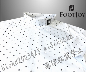 ■新品【FOOT JOY GOLF】フットジョイゴルフ 吸汗速乾 ストレッチ 衿刺繍ロゴ モックネック半袖シャツ■WH/XXL