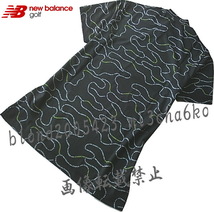 ■新品【new balance GOLF】ニューバランスゴルフ 吸汗速乾 レイブロック機能 ロゴ柄 モックシャツ■BK5(L）_画像3