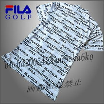 ■新品【FILA GOLF】フィラゴルフ COOL TOUCH接触冷感 全体飛びロゴ モックネック半袖シャツ■WH/3L(XXL)_画像3