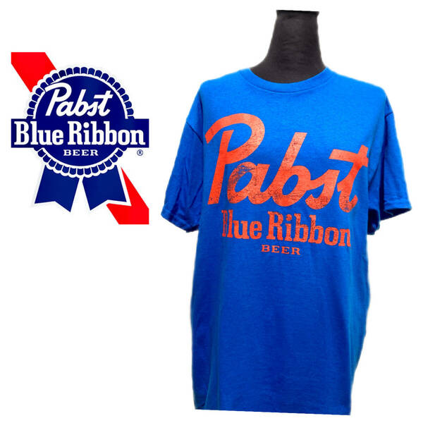 ★即決★送料無料★匿名発送★新品★ Pabst Blue Ribbon Tシャツ パブストブルーリボン 青 BLUE Mサイズ(US) ビール