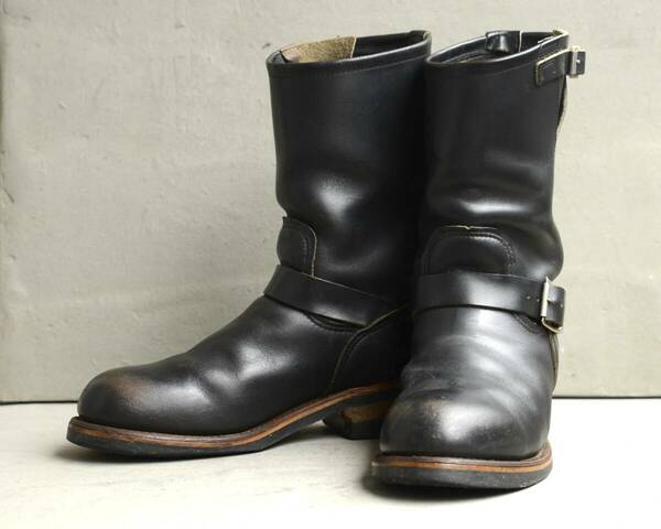 【茶芯】【PT91 刺繍タグ】レッドウイング 2268 8.5D エンジニアブーツ 黒 ブラック ビンテージ 90’s RED WING ENGINEER BOOTS 