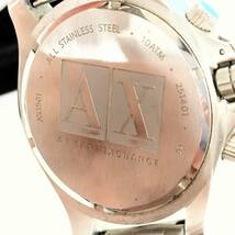 【F-14614】1円～ ARMANI EXCHANGE アルマーニ メンズ時計 AX1501 風防キズ有 不動品 ジャンク扱い AX エクスチェンジ_画像6