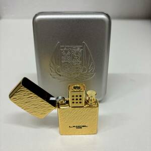 [C-25086] beautiful goods! LANCEL turbo lighter No.7600 Gold color gas lighter Lancel smoking . case attaching 