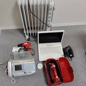 [F-14728①]1 jpy start electrical appliances . summarize oil heater laptop telephone machine code type iron junk electrification not yet verification 