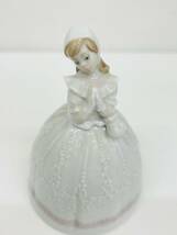 【TJ-3887】1円～ LLADRO リヤドロ フィギュリン ドレス 少女 卓上ベル 陶器 人形 置物 中古 保管品 コレクション 箱有_画像4