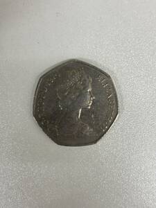 【C-24997】エリザベス2世新50ペンス硬貨 アンティークコイン コレクション ElizabethⅡ 50PENCE D.G.REGFD1976 小傷あり 