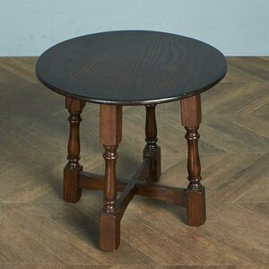 [72955]英国 Jaycee Furniture ラウンド サイドテーブル オーク センターテーブル 木製 イギリス コロニアル コーヒーテーブル 円形