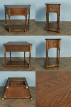 [76088]英国 Bevan Funnell Reprodux キャビネット オーク 木彫刻 イギリス アンティーク スタイル 花台 サイドテーブル サイドボード_画像5