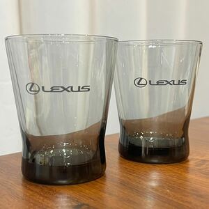 【即決】未使用　非売品 ノベルティ LEXUS レクサス グラス タンブラー コップ スモーク　グレー、純正　二点セットです