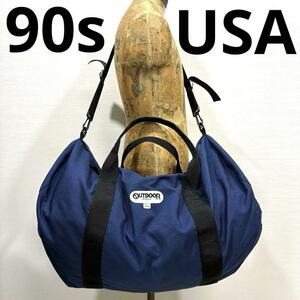 美品 USA製 90s OUTDOOR PRODUCTS アウトドアプロダクツ 紺 ボストン バッグ ビンテージ アメリカ ダッフル ドラム バック カバン 鞄 古着