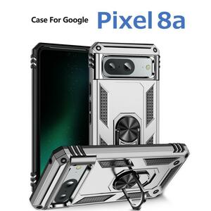 Google Pixel 8a ケース シルバー 耐衝撃