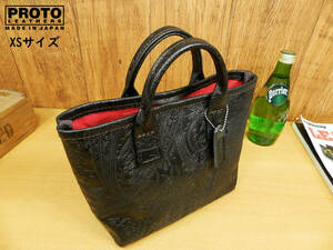 *XS size * somewhat bad black peiz Lee. Mini tote bag! made in Japan Himeji leather black hand made original leather 