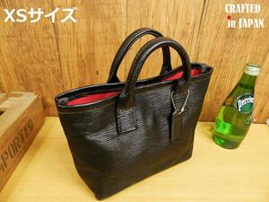 *XS размер * вода морщина рисунок кожа × красный подкладка. Mini большая сумка! чёрный ручная работа Himeji кожа сделано в Японии черный телячья кожа все кожа 