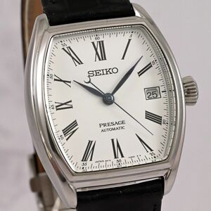 セイコー プレサージュ Seiko Presage White Roman 琺瑯文字盤 Automatic Men's Watch - SARX051 6R15-03T0 $D44-89-4