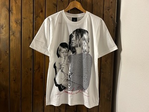 新品●カートコバーン & フランシスビーン　フォトプリントTシャツ［L］●コートニーラブ/ニルヴァーナ/ロックバンド/27クラブ