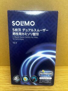 [Amazonブランド] SOLIMO(ソリモ) 5枚刃 デュアルスムーザー 男性用 カミソリ 替刃 12コ 髭剃り