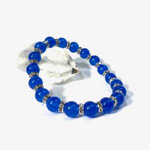  blue .. Power Stone bracele 8mm natural stone breath ( silver ) / better fortune ... a little over examination effect lady's mail order blue menou blue a gate 