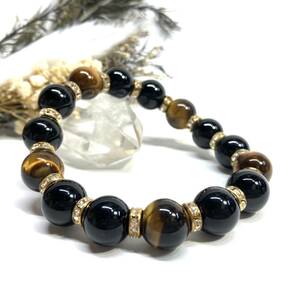 moli on & Tiger I Power Stone bracele natural stone breath ( Gold ) 12mm.. better fortune men's man 0