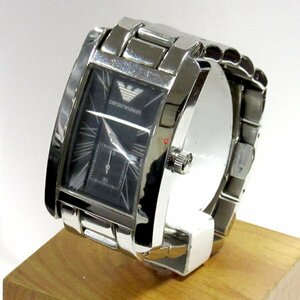 EMPORIO ARMANI/アルマーニ メンズ腕時計 AR-0156 ブラック クオーツ 電池交換済み 稼働品