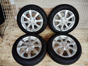 宮城県発　新車外し　アルミホイール付サマータイヤセット　155/65R-14