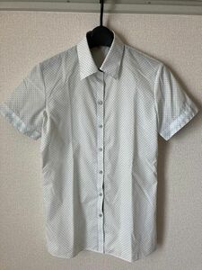 【ORIHICA】オリヒカ ドット 水玉 半袖ブラウス シャツ オフィスカジュアル スーツインナー サイズL