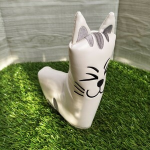 ゴルフヘッドカバー 　パターカバー　ピンタイプ用　白猫