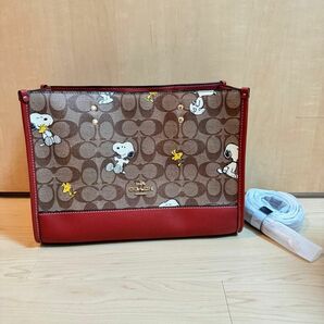 COACH コーチ スヌーピー トートバッグ デンプシー キャリーオール CE862