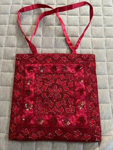 スパンコール刺繍バッグ　※アジアン雑貨※