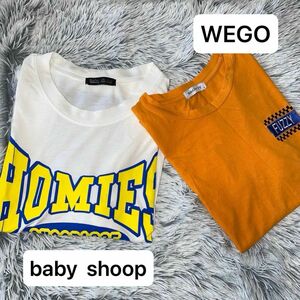 【baby shoop】【WEGO】Tシャツ トップス 女の子 プリント 半袖 半袖Tシャツ 2枚組 2枚セット