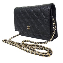 シャネル CHANEL チェーンショルダー チェーンウォレット 斜め掛け AP0250 キャビアスキン【中古】【程度A】【美品】_画像3